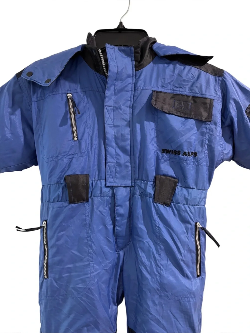 Swiss Alps One Piece Snowsuit Blue Black Cold Weather Snow Gear Toddler Size 3T
